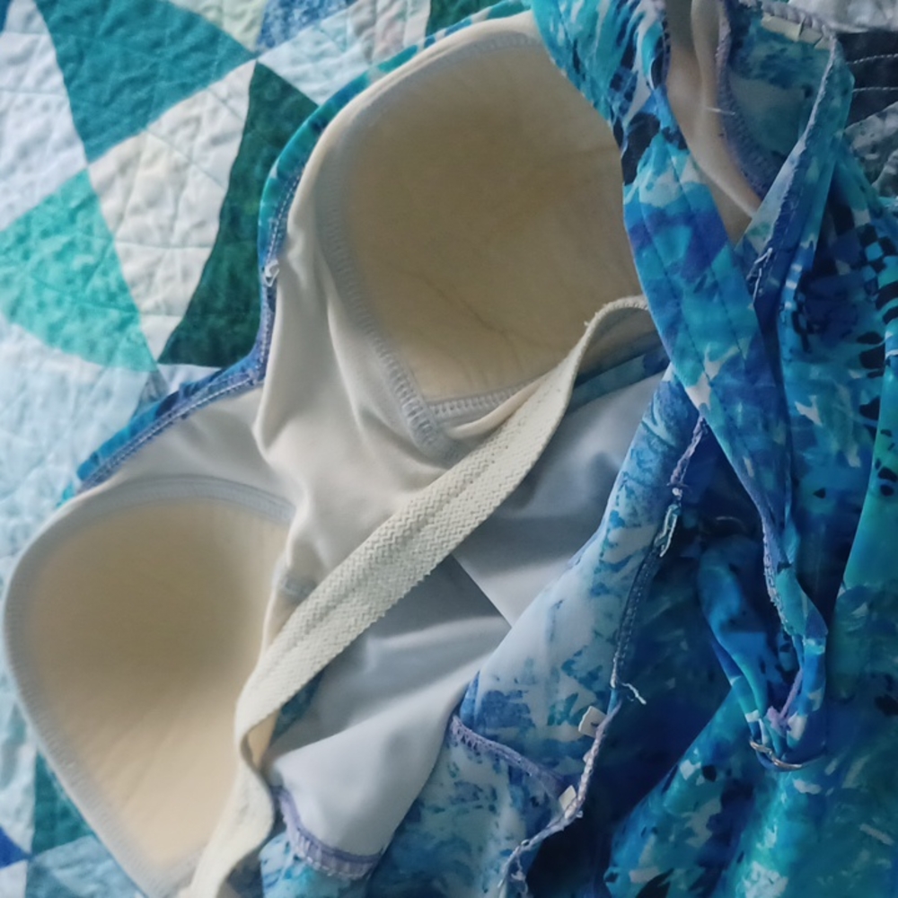 SLIMSHAPER Brand Blue Patterned Women's One Piece Swimsuit Sz12 - Picture 4 of 4